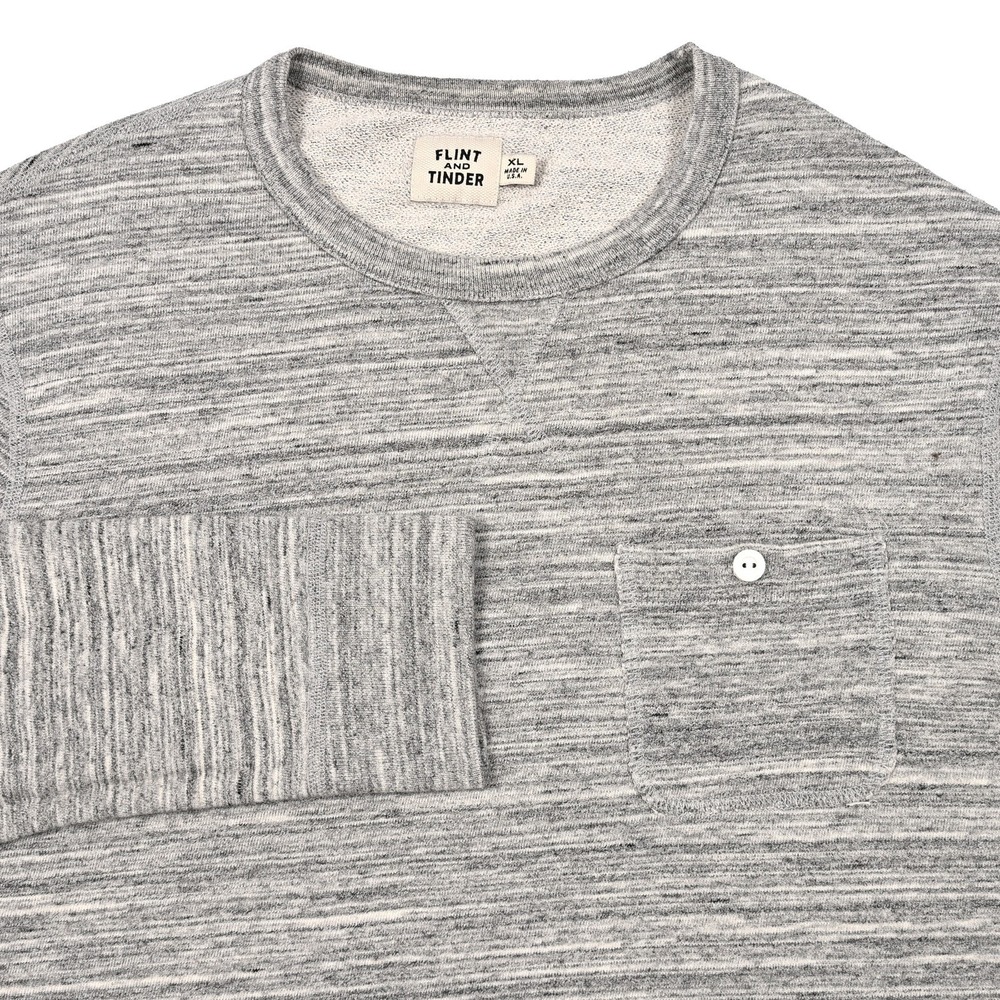 Flint And Tinder Sweatshirt Mens XL Gray Crewneck Pocket French Terry‎ Pullover